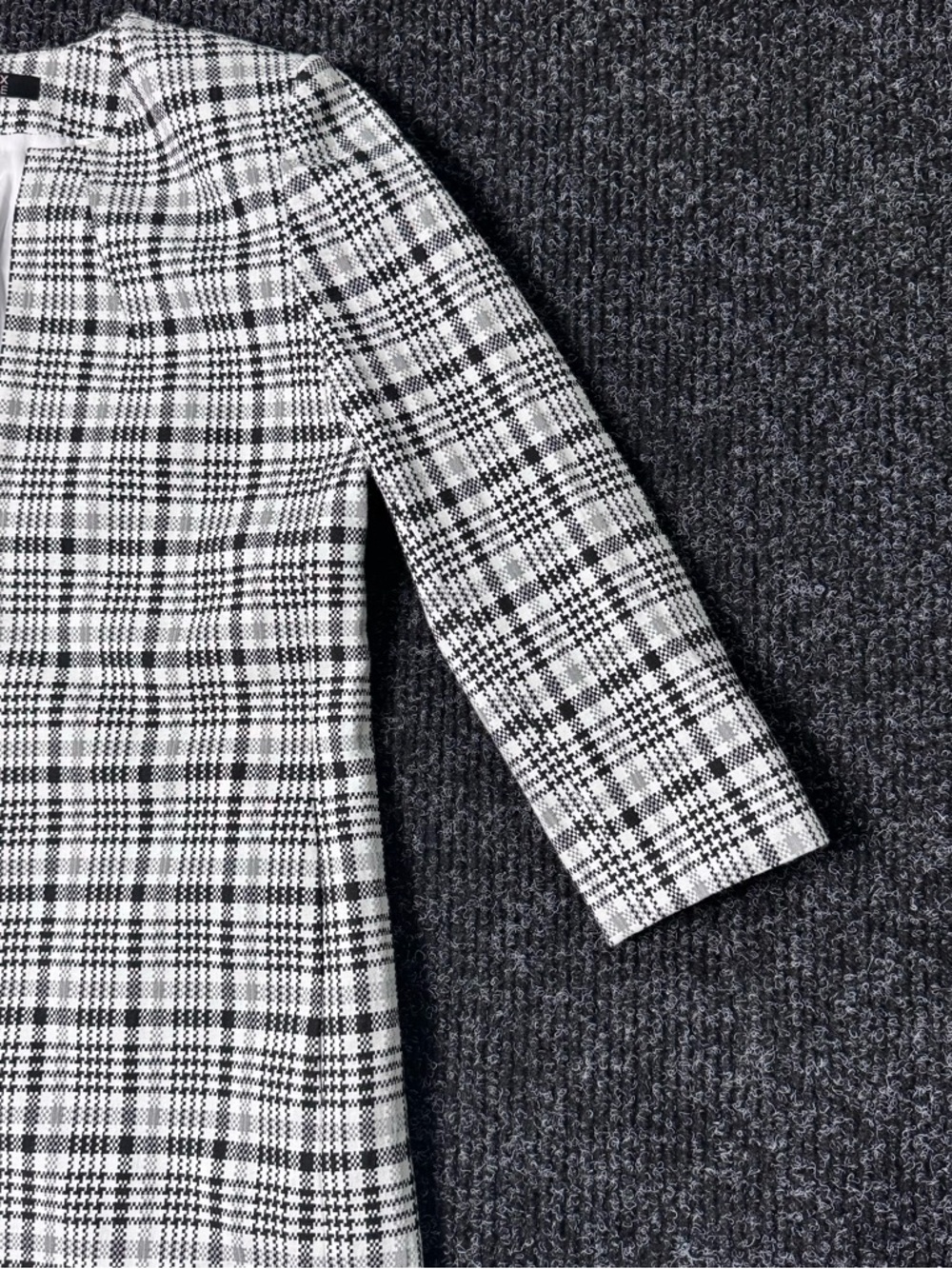 Alex Marie Plaid Coat Dress Jacket Black White Academia Career Work Size 4 - Picture 5 of 8